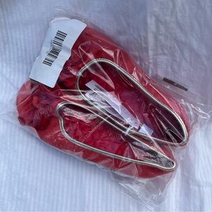 Janie and Jack girls Christmas slippers red velvety slippers ballet flats 5 NWT